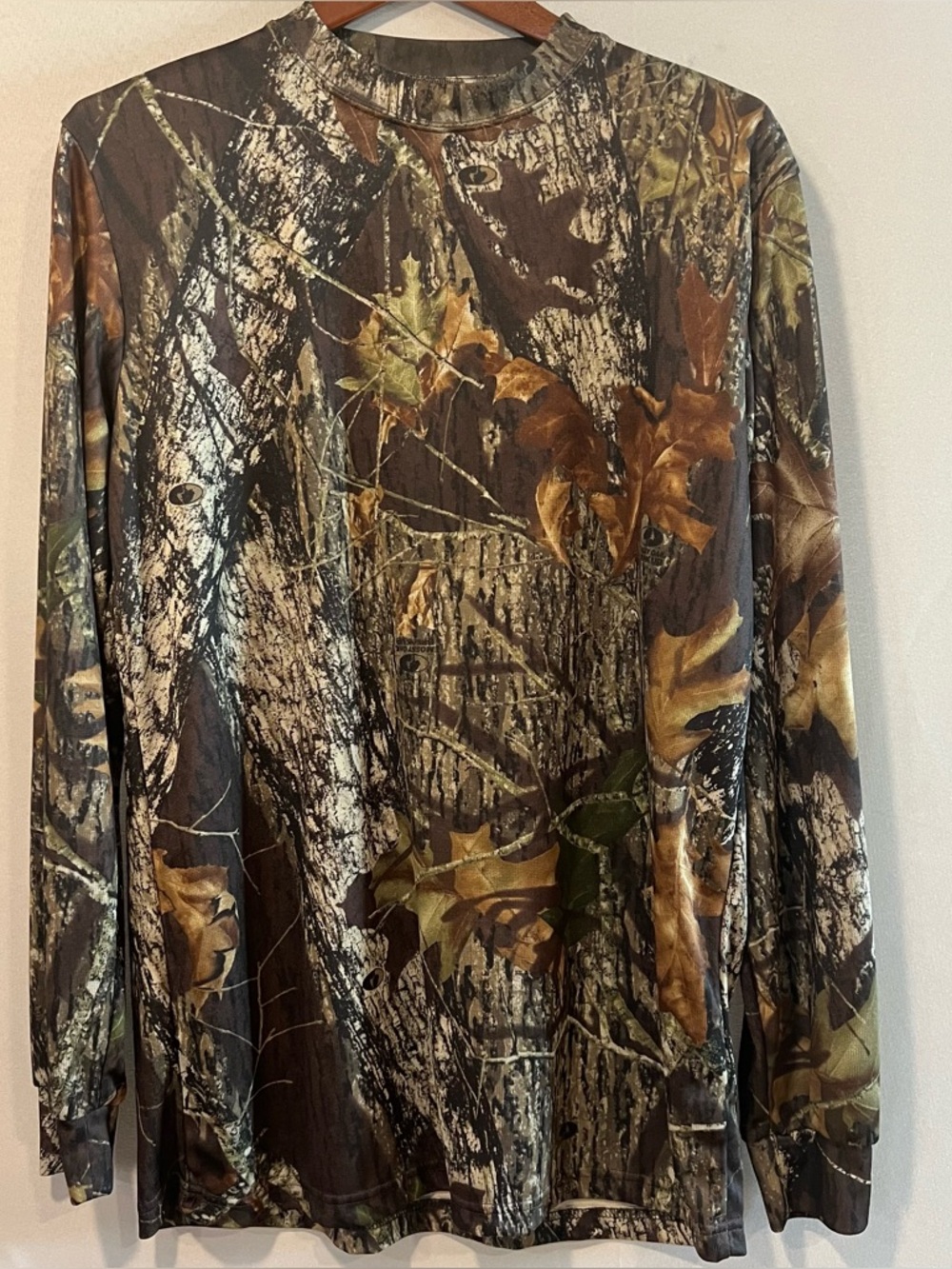 Mossy Oak Camo Long Sleeve Performance Shirt Large Wicking Hunting Tee